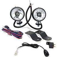Rugged Ridge 2 Offroad Fog Lights, Black, 3 in. Round, 100W (07-10 Wrangler JK) - Rugged Ridge 15207.7