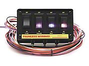 Painless Wiring 4 Switch Fused Rocker Control Panel (Universal Application) - Painless Wiring 50301