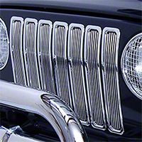 Omix-ADA Billet Grille Inserts, Chrome Trim (97-06 Wrangler TJ) - Omix-ADA 11401.02