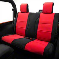 Rugged Ridge Rear Seat Cover - Black/Red (07-13 Wrangler JK 2 Door) - Rugged Ridge 13265.53