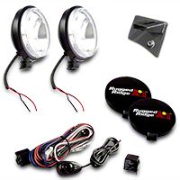 Rugged Ridge 2 Windshield Mount Lights, Black, Slim, 100W w/Wiring Harness (07-13 Wrangler JK) - Rugged Ridge 12496.04