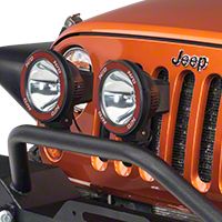 Rugged Ridge 2 HID Offroad Fog Lights, Black, 5 in. Round w/Composite Housing & Wiring Harness (Universal Application) - Rugged Ridge 15205.54