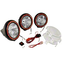 Rugged Ridge 3 HID Offroad Fog Lights, Black, 5 in. Round w/Composite Housing & Wiring Harness (Universal Application) - Rugged Ridge 15205.64