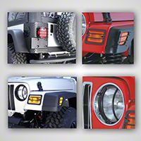 Rugged Ridge Black 8 Piece Euro Guard Light Kit (97-06 Wrangler TJ) - Rugged Ridge 12495.02