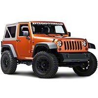 Rugged Ridge Black 8 Piece Euro Guard Light Kit w/o fog guards (07-13 Wrangler JK) - Rugged Ridge 12496.03