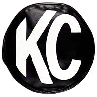 KC Hilites Black Vinyl Light Cover Pair w/ White KC Logo 6 in. Round (Universal Application) - KC Hilites 5100