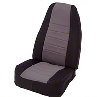 Smittybilt Custom Fit Neoprene Front Seat Covers, Black/Gray (87-90 Wrangler YJ) - Smittybilt 47422
