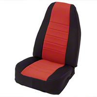 Smittybilt Custom Fit Neoprene Front Seat Covers, Black/Red (87-90 Wrangler YJ) - Smittybilt 47430