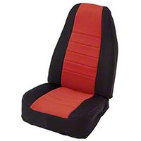 Smittybilt Custom Fit Neoprene Front Seat Covers, Black/Red (91-95 Wrangler YJ) - Smittybilt 47230