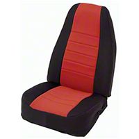 Smittybilt Custom Fit Neoprene Front Seat Covers, Black/Red (97-02 Wrangler TJ) - Smittybilt 47030