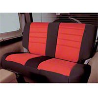 Smittybilt Custom Fit Neoprene Rear Seat Cover, Black/Red (97-02 Wrangler TJ) - Smittybilt 47130