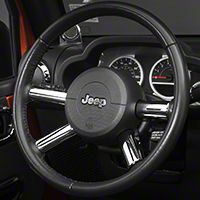Rugged Ridge Chrome Steering Wheel Spoke Trim (07-10 Wrangler JK) - Rugged Ridge 11156.12
