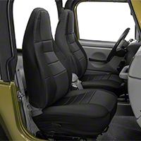 Rugged Ridge Custom Fabric Front Seat Covers Pair Black (97-02 Wrangler TJ) - Rugged Ridge 13240.01