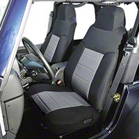 Rugged Ridge Custom Fabric Front Seat Covers Pair  Gray/Black (87-91 Wrangler YJ) - Rugged Ridge 13242.09