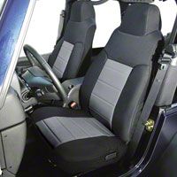 Rugged Ridge Custom Fabric Front Seat Covers Pair Gray/Black (03-06 Wrangler TJ) - Rugged Ridge 13243.09
