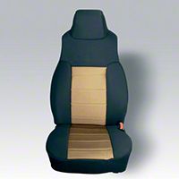 Rugged Ridge Custom Fabric Front Seat Covers Pair Tan/Black (87-91 Wrangler YJ) - Rugged Ridge 13242.04
