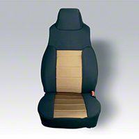 Rugged Ridge Custom Fabric Front Seat Covers Pair Tan/Black (03-06 Wrangler TJ) - Rugged Ridge 13243.04