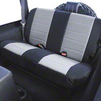 Rugged Ridge Custom Fabric Rear Seat Cover - Gray/Black (03-06 Wrangler TJ) - Rugged Ridge 13282.09