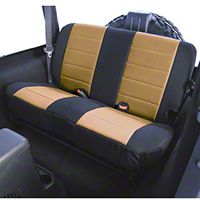 Rugged Ridge Custom Fabric Rear Seat Cover - Tan/Black (03-06 Wrangler TJ) - Rugged Ridge 13282.04
