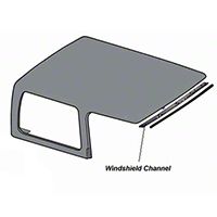 Bestop Drill In Style Windshield Channel for Bikini Top (87-95 Wrangler YJ) - Bestop 51209-01