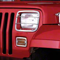 Rugged Ridge Euro-Style 4pc. Headlight & Turn Signal Kit, Stainless Steel (87-95 Wrangler YJ) - Rugged Ridge 11142.03