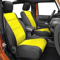 Coverking Front Neoprene Seat Cover, Black/Yellow (07-10 Wrangler JK 4 Door) - Coverking SPC181