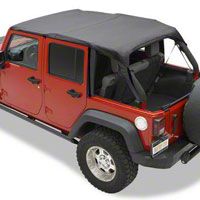 Bestop Header Safari Bikini Top, Khaki (07-09 Wrangler JK 4 Door) - Bestop 52581-36