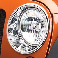 Rugged Ridge Headlight Trim - Pair, Chrome (07-13 Wrangler JK) - Rugged Ridge 13311.2
