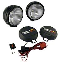 Rugged Ridge 2 HID Offroad Fog Lights, Black, 6 in. Round w/Wiring Harness (Universal Application) - Rugged Ridge 15205.51