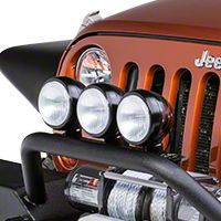 Rugged Ridge 3 HID Offroad Fog Lights, Black, 5 in. Round w/Steel Housing & Wiring Harness (Universal Application) - Rugged Ridge 15205.62