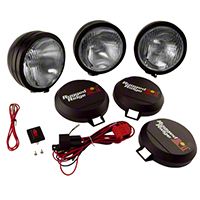 Rugged Ridge 3 HID Offroad Fog Lights, Black, 6 in. Round w/Wiring Harness (Universal Application) - Rugged Ridge 15205.61