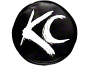 KC Hilites Light Cover Pair Blk w/Wht Brushed KC Logo 6 In. Round (Universal Application) - KC Hilites 5117