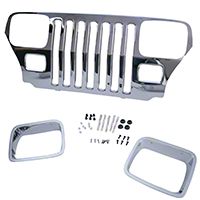 Mopar Grille Overlay in Chrome (87-95 Wrangler YJ) - Mopar 82200727