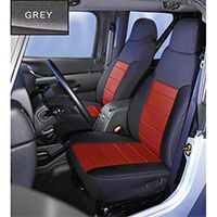 Rugged Ridge Neoprene Front Seat Covers Pair - Gray/Black (03-06 Wrangler TJ) - Rugged Ridge 13213.09