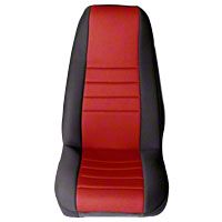 Rugged Ridge Neoprene Front Seat Covers Pair - Red/Black (87-90 Wrangler YJ) - Rugged Ridge 13212.53
