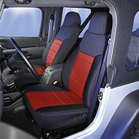 Rugged Ridge Neoprene Front Seat Covers Pair - Red/Black (03-06 Wrangler TJ) - Rugged Ridge 13213.53
