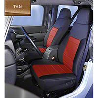 Rugged Ridge Neoprene Front Seat Covers Pair - Tan/Black (03-06 Wrangler TJ) - Rugged Ridge 13213.04