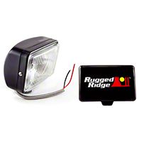 Rugged Ridge Halogen Fog Light, Black, 5x7 in., 100W (Universal Application) - Rugged Ridge 15207.05