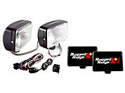 Rugged Ridge 2 Halogen Fog Lights, Black, 5x7 in., 100W w/Wiring Harness (Universal Application) - Rugged Ridge 15207.55