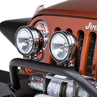 Rugged Ridge 2 Halogen Fog Lights, Black, 6 in. Round, 100W w/Wiring Harness (Universal Application) - Rugged Ridge 15207.51