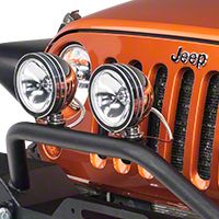 Rugged Ridge 2 Halogen Fog Lights, Stainless Steel, 6 in. Round, 100W w/Wiring Harness (Universal Application) - Rugged Ridge 15208.51