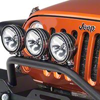 Rugged Ridge 3 Halogen Fog Lights, Black, 6 in. Round, 100W w/Wiring Harness (Universal Application) - Rugged Ridge 15207.61
