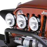 Rugged Ridge 3 Halogen Fog Lights, Black, 6 in. Slim, 100W w/Wiring Harness (Universal Application) - Rugged Ridge 15207.68
