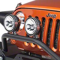 Rugged Ridge Halogen Fog Light, Black, 6 in. Round, 100W (Universal Application) - Rugged Ridge 15207.01