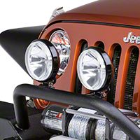 Rugged Ridge Halogen Fog Light, Black, 6 in. Slim, 100W (Universal Application) - Rugged Ridge 15207.1