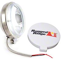 Rugged Ridge Halogen Fog Light, Stainless Steel, 6 in. Slim, 100W (Universal Application) - Rugged Ridge 15208.1