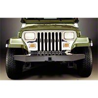 Olympic 4x4 50 in. Front Rock Bumper w/Hitch, Gloss Black (87-06 Wrangler YJ & TJ) - Olympic 4x4 543-121