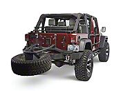 Olympic 4x4 Rear Smuggler Winch Bumper w/Tire Carrier, Gloss Black (07-13 Wrangler JK) - Olympic 4x4 5560-171