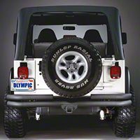 Olympic 4x4 Double Tube Rear Bumper w/Hitch (97-06 Wrangler TJ) - Olympic 4x4 353-124