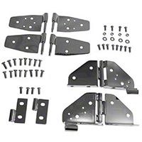 Rugged Ridge Stainless Steel Hinge Kit, Black Chrome (87-95 Wrangler YJ w/ Half Doors) - Rugged Ridge 7944